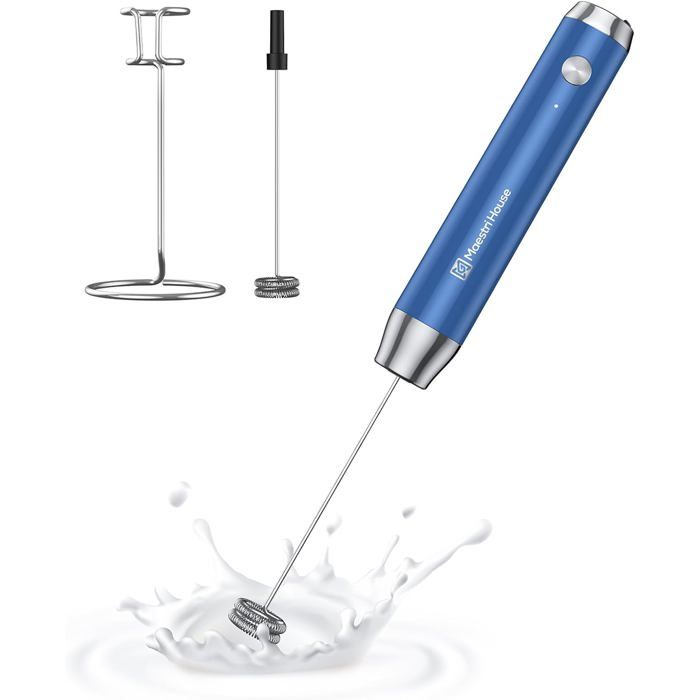 Mousseur à Lait Électrique Rechargeable - Vitesse Variable 4500-10000 Tr/min - USB-C - Pour Latte, Cappuccino, Matcha