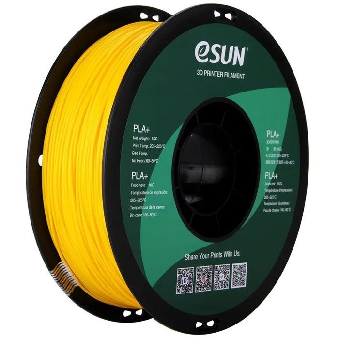 Filament PLA - ESUN - Jaune - 1kg - 175 mm - Température dimpression 225 °C
