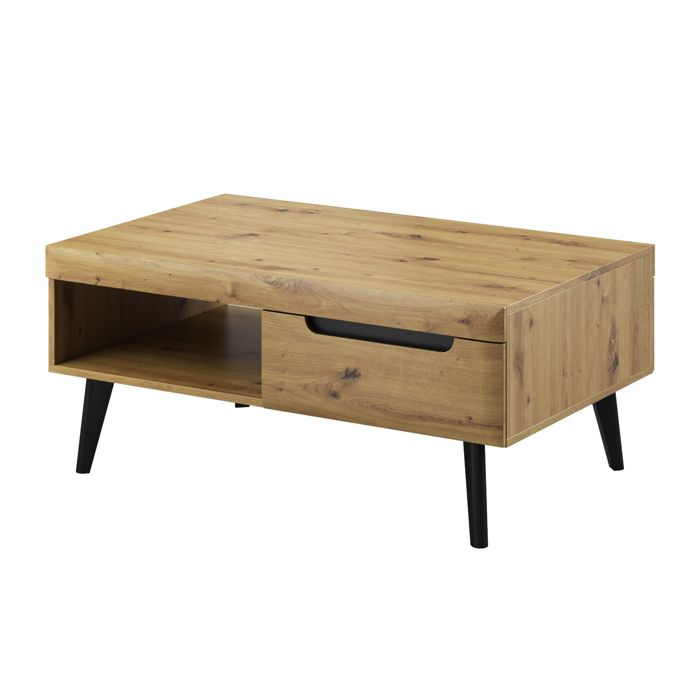 Table Basse Komodee SUDBURRY STO1 Façades en panneaux MDF Chêne Chêne 67 x 107 x 46 cm Table Basse Komodee SUDBURRY STO1 Façades en panneaux MDF Chêne Chêne 67 x 107 x 46 cm
