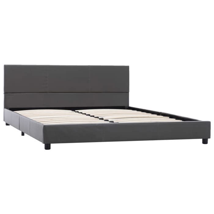 Promo 2026 Lit 2 personnes&lit adulte Structure de lit - Cadre de lit - gris similicuir 140x200cm 2238247