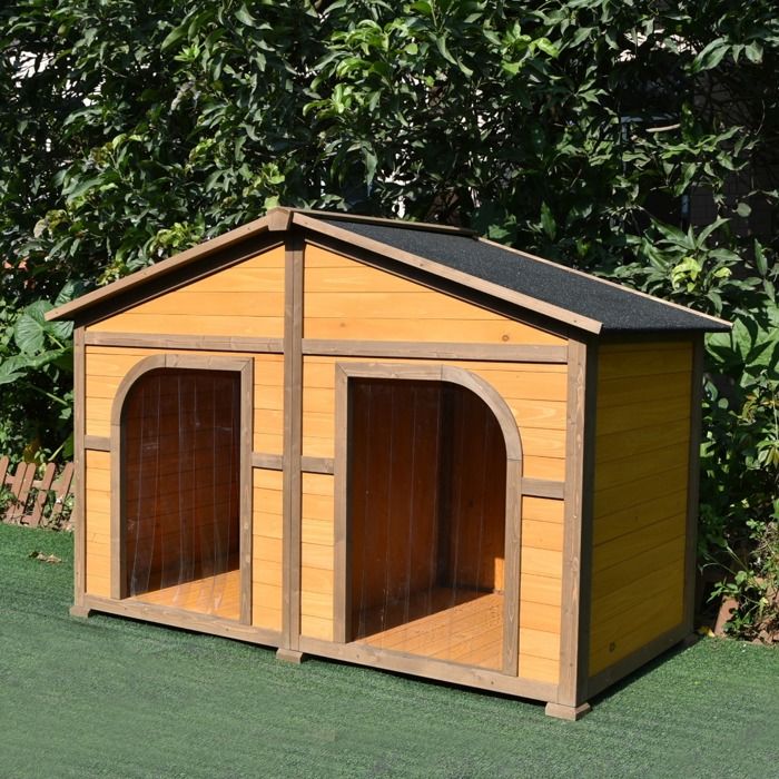 Niche Pour Chien Double Toit Shingle Noir Taille M