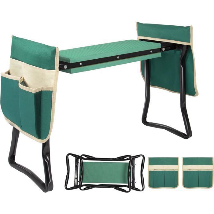Uten Agenouilloir De Jardin Pliable 2 En 1 avec Sac à OutilsAgenouilloir De Jardin 2 en 1 PliableCoussin EVACharge Max 150 kg