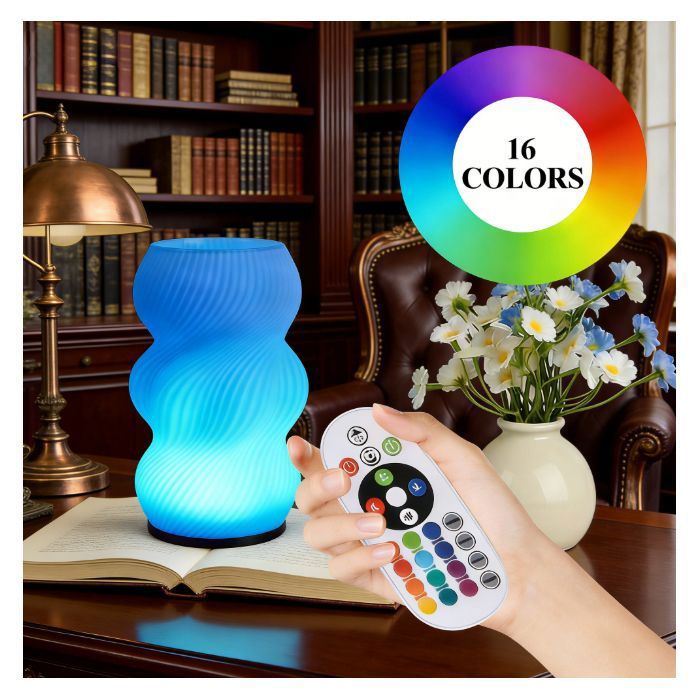 Vase LED RGB 16 couleurs - Impression 3D - Rechargeable par USB - Neuf compartiments - Idéal pour la décoration intérieure 01