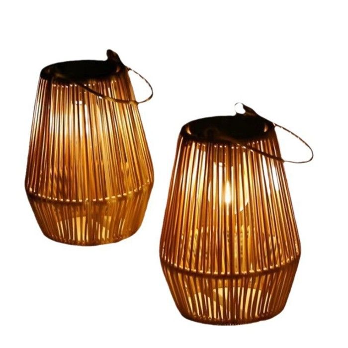 Lanterne Solaire Exterieur Jardin 2 Lampe Solaire Exterieur IPX4 fait à la main Suspendre Lanterne Solaire idéales pour jardins