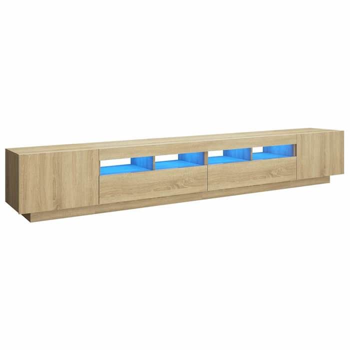 Meuble TV avec lumières LED - vidaXL - bois dingénierie - chêne sonoma - robuste - 260 x 35 x 40 cm 872tac25l