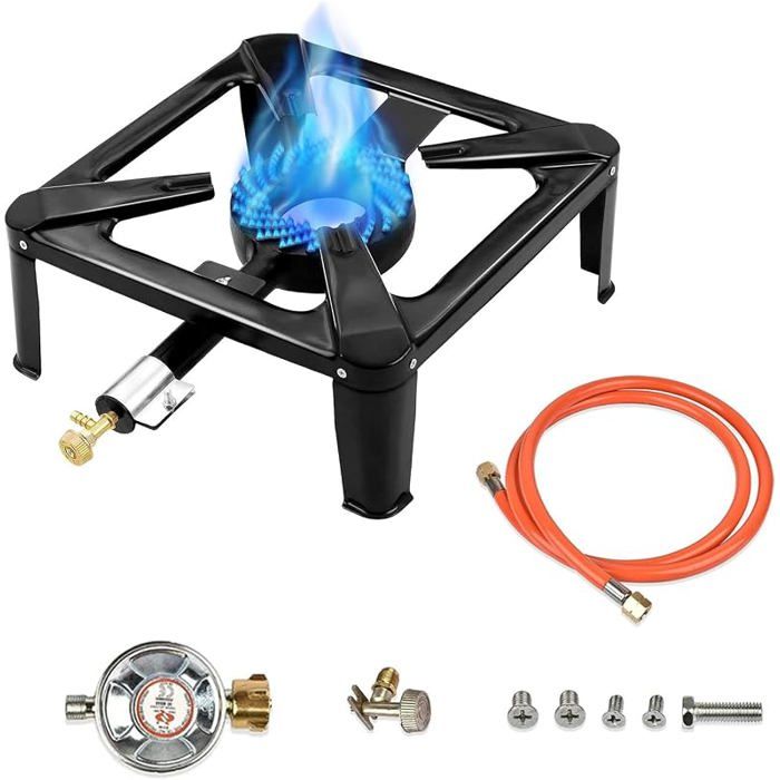 Réchaud à Gaz Portable Pour ExtérieurÉquipé Un Tuyau Flexible De 15 Mètre Et Un DétendeurSupportant 40 Kg