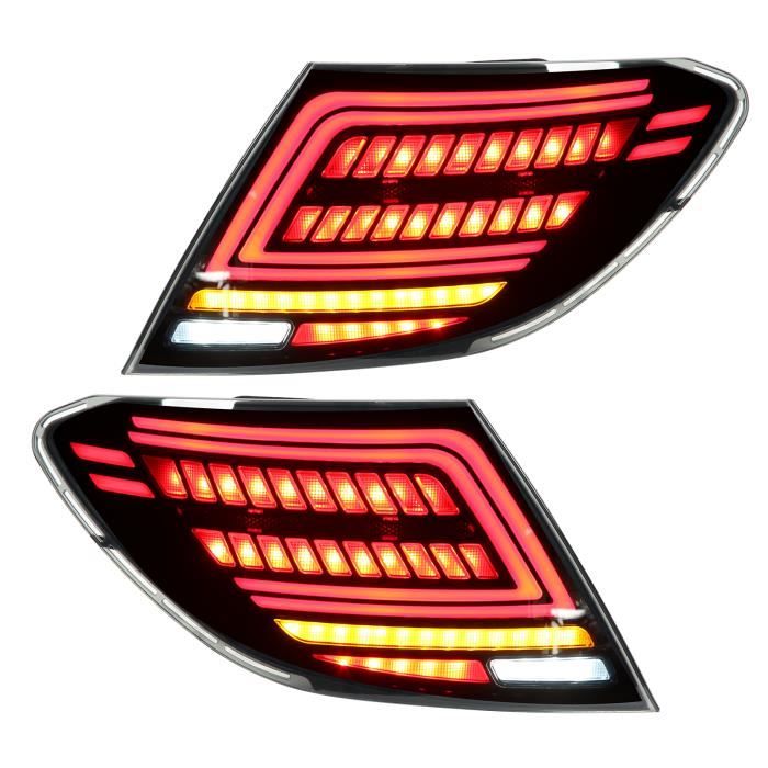  INLIMA Feux ampoules et clignotants Pour Merced&es-benz W204  07-13 voiture LED feu arrière feu stop conduite marche arrière  avertissement clignotant (Color : 07-13 red)