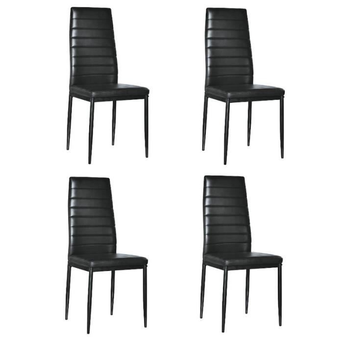 chaises de salle à manger lot de 4 chaise à dossier,noir
