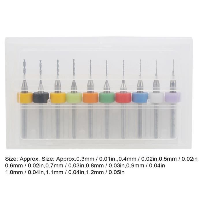 Micro Forets Carbure Tungstène Sourcing Map Lot De 10 Forets Pour Carte De Circuit Imprimé - Tige Forets Bijoux Plastique
