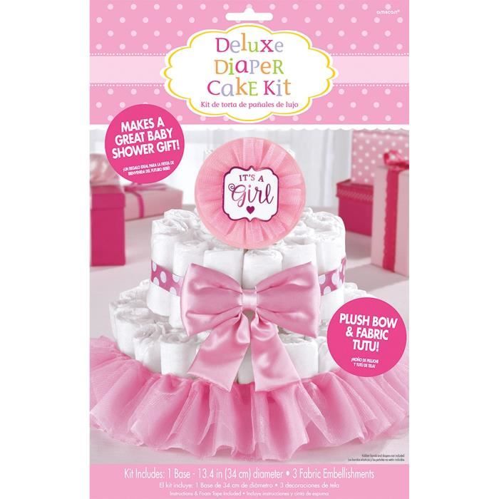Amscan Set De Decoration Gateau De Couche Fille 4 Pieces Cdiscount Maison