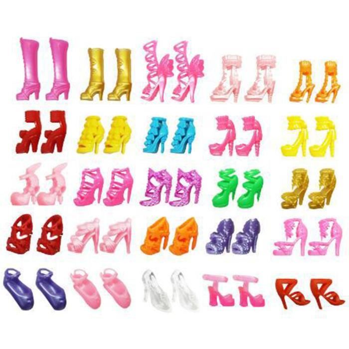 Barbie accessoires chaussures de mode ensemble de 30 paires de chaussures  clear，ccessoires de jouets - Cdiscount Jeux - Jouets