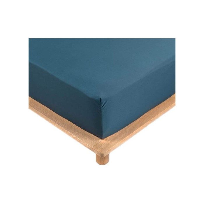 Draps Housse - PROMO LINGE - LIA - Percale de Coton 78fils - 200x160cm - bleu