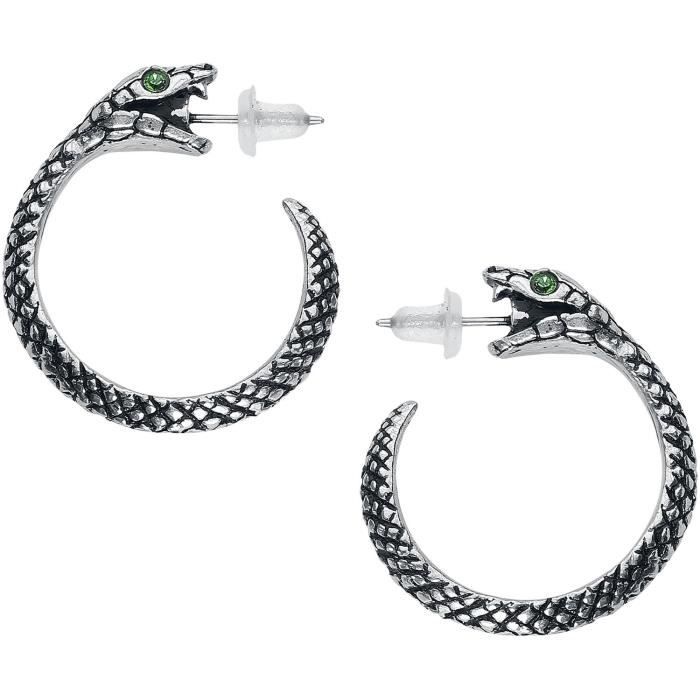 Alchemy Gothic Boucles doreille Sophia Serpent Set de Boucles doreilles Couleur Argent