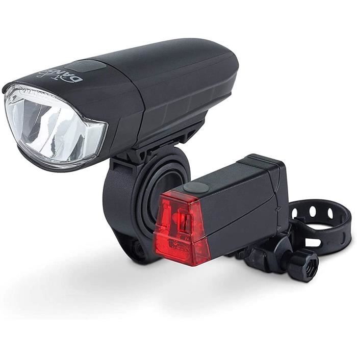 SIGMA SPORT Kit Éclairage Vélo Aura 80 + Blaze - Phare 80 Lux, Feu Arrière Fonction Freinage, Homologué StVZO