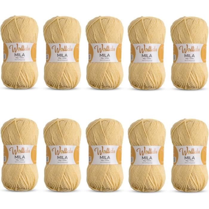 Fil à Tricoter 300g Mélange Mohair, Acrylique, Coton - Cône Beige/blanc/noir