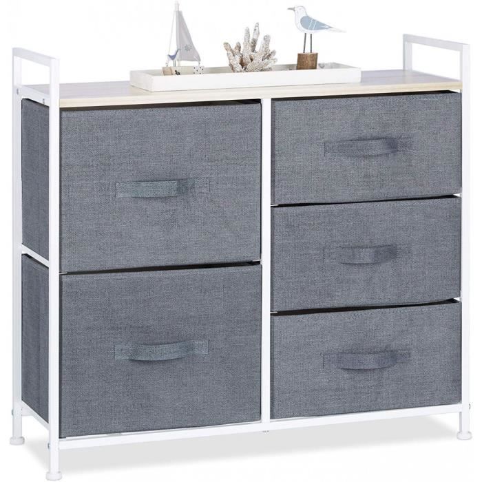 Meuble Chaussures No201 Rangement 5 Commode Etagere Tiroir Tissu