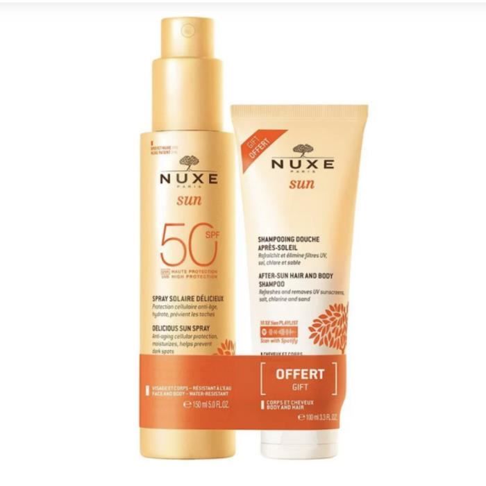 Nuxe Solaires Spray SPF50 150Ml et Shampooing 100Ml Offert TU Blanc