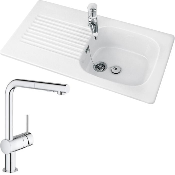 Villeroy & Boch Evier VILLEROY ET BOCH Tudor + Robinet cuisine GROHE Minta