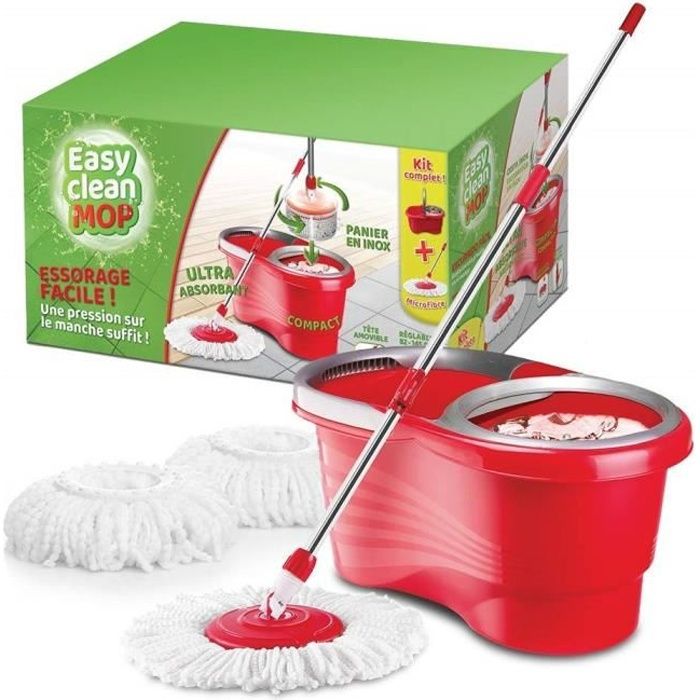 Easy Clean Mop Kit Complet Balai frange r glable Seau
