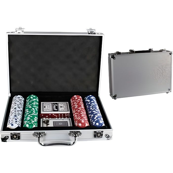 Valise de Poker Aluminium - 200 jetons - Mixte - Enfant - Jeu de carte - 18 ans - Aluminium