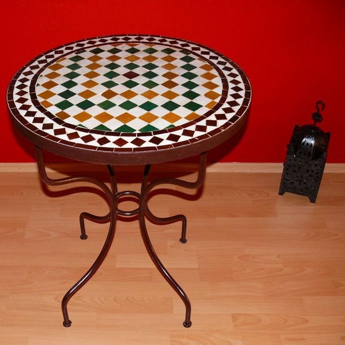 Table En Mosaique De Jardin En Pierre Forge L Artisanat De Fer