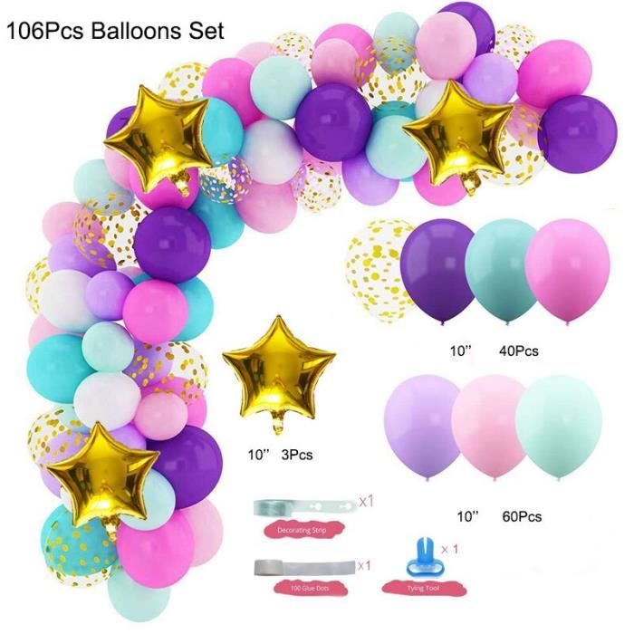 Kit de ballons en Latex pour premier anniversaire, blanc, Chrome, or,  guirlande en arc, décor de mariag 106 Balloon Set -FA10163 - Cdiscount  Maison