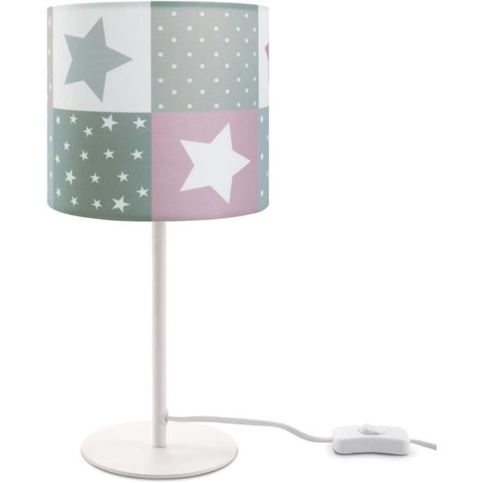 Lampe D'Enfant Lampe De Table Chambre D'Enfant, Motif Étoiles, Déco E14