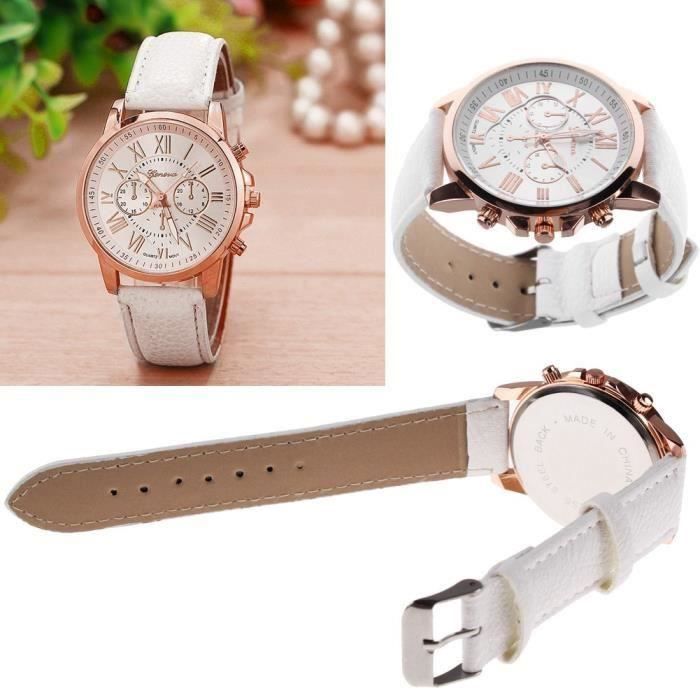 Femme Geneva Montre Quartz Cuir PU Bracelet Colore Bijoux Watch R645 Achat vente montre Femme Adulte Simili Cdiscount