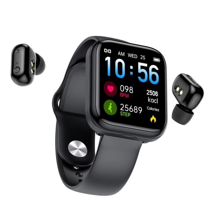 2 en 1 Montre Connect e TWS Ecouteurs Sans Fil Bluetooth Sports