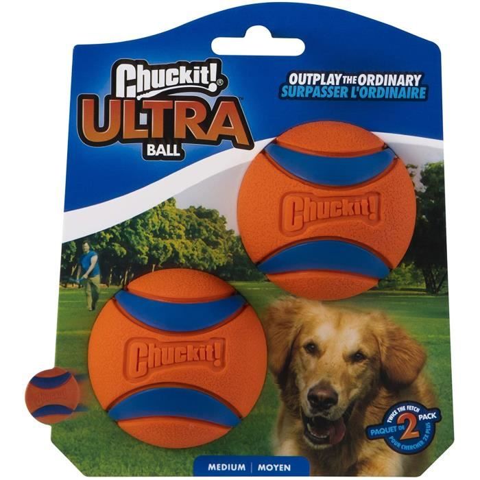 Meilleurs prix pour Balle - Chuckit! - Ultra Balls - Taille Moyenne - Lot de 2 - Caoutchouc Résistant