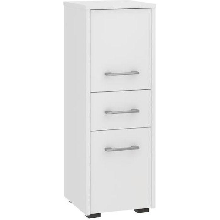 colonne de salle de bain blanc 2 portes 2 tiroirs cdiscount
