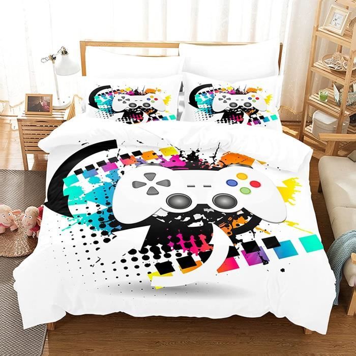 Housse De Couette Playstation, Adulte Ado Garçon, Impression Numérique,  Microfibre, Fermeture à Glissière-220x240cm[752] - Cdiscount Maison