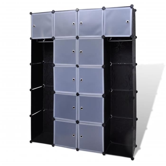 Armoire de Rangement Penderie Tissu Armoire Chambre Portable pour Chambre Garde-Robe 88.5x162