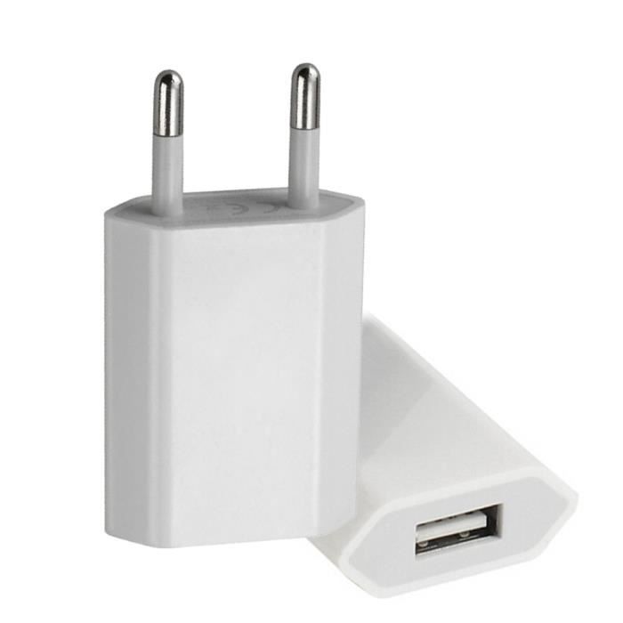 Accessoires Téléphone,Chargeur de voyage USB avec prise murale européenne,adaptateur secteur pour iphone et Samsung S7 - Type WHITE