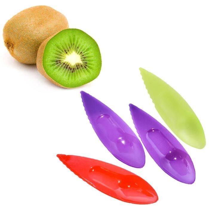 ShenMo 4 éplucheur kiwi de coupe cuillère en acier inoxydable ouvre-fruits  kiwi cuillère fruits cuillère outil kiwi trancheuse fruits aide de cuisine