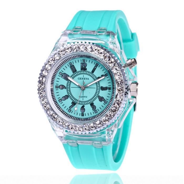 Taille vert clair led Flash Luminous Watch Personality trends
