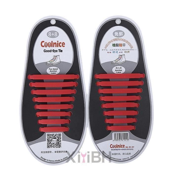 Lacets Elastiques Lacets de Chaussures Lacet Autobloquant Rouge pour Adultes Lot de 16 LIA15421 Cdiscount Chaussures
