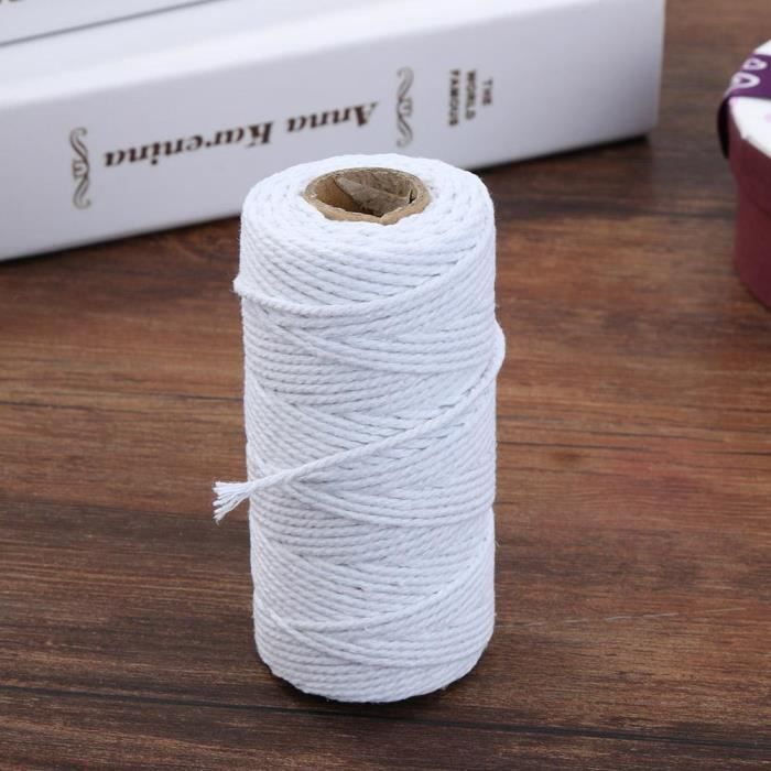 Corde Macramé Coton 3 Mm - 140 M, Super Douce, Pour Créations Bohèmes, Attrape-rêves, Suspensions Murales
