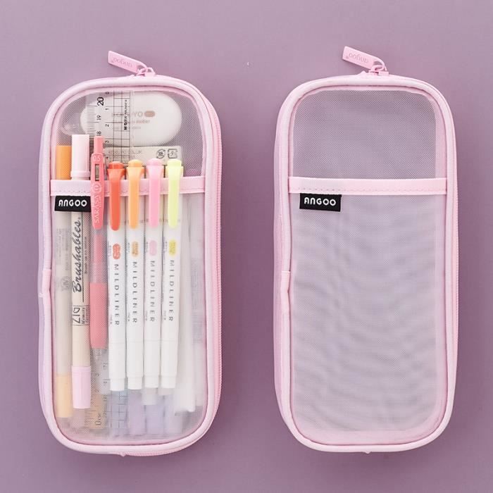Trousse Scolaire Kawaii Trousse 2-en-1 Silicone éléphant Avec 4 Stylos Gel Effaçables - Kawaii école Bureau Design Mignon Cadeau