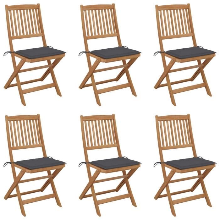 Lot De 6 Chaises De Jardin TecTake – Accoudoirs Tressés, Coussins épais Amovibles, Acier Laqué, 120 Kg Par Chaise