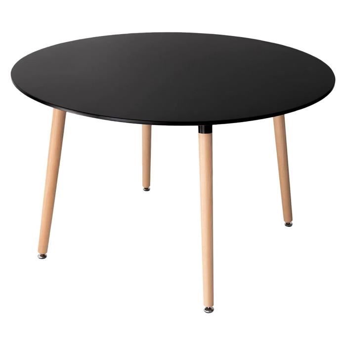 SENJA - Table Ronde 120 CM - Noire - Cdiscount Maison
