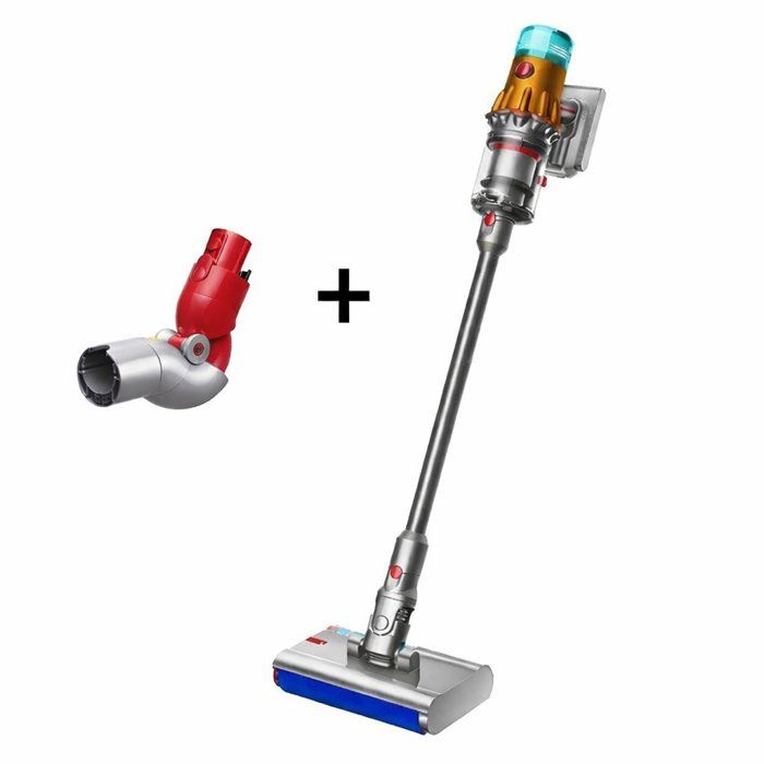 DYSON V12s Detect Slim Submarine - Aspirateur Balai Laveur sans Fil - 140 airwatts - Autonomie 1 h + Adaptateur pour meuble bas