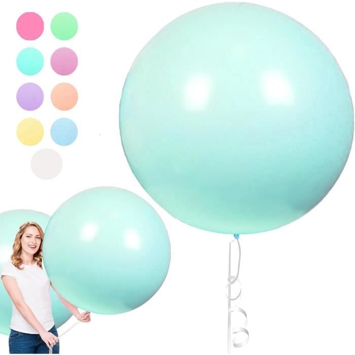 CHSYOO – Lot De 5 Ballons Géants En Latex 90 Cm (blanc, Jaune, Rouge, Bleu, Vert) – Déco Mariage Anniversaire