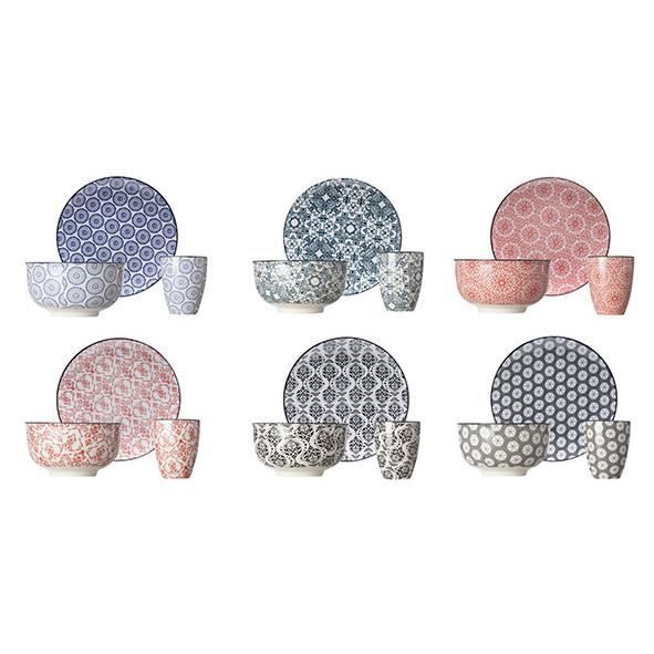 Set Di 6 Piatti Piatti Cosy & Trendy Délirio, Diametro 23,5 Cm, In Gres, Lavastoviglie, Fantasia Varia