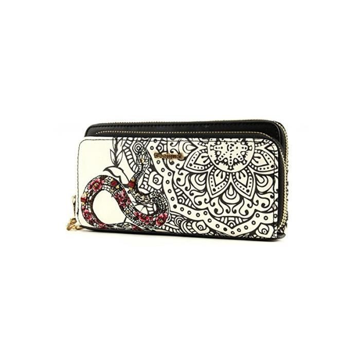 Portefeuille Trois Volets Desigual Mone_priori Candela Pour Femme - Fermeture éclair, Plusieurs Poches, Cordon Amovible - 13