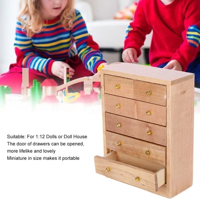 Bibliothèque Rétro Maison De Poupée 1:12 – Meuble Bricolage Non Toxique Pour Enfant