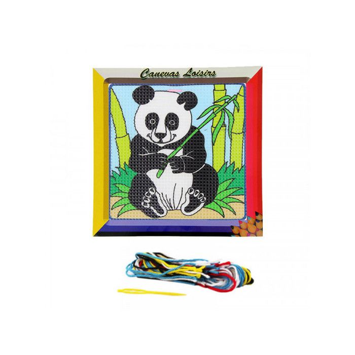 Kit Canevas Complet Le Panda 16 X 16 Enfant Gros Trous Cdiscount Beaux Arts Et Loisirs Creatifs
