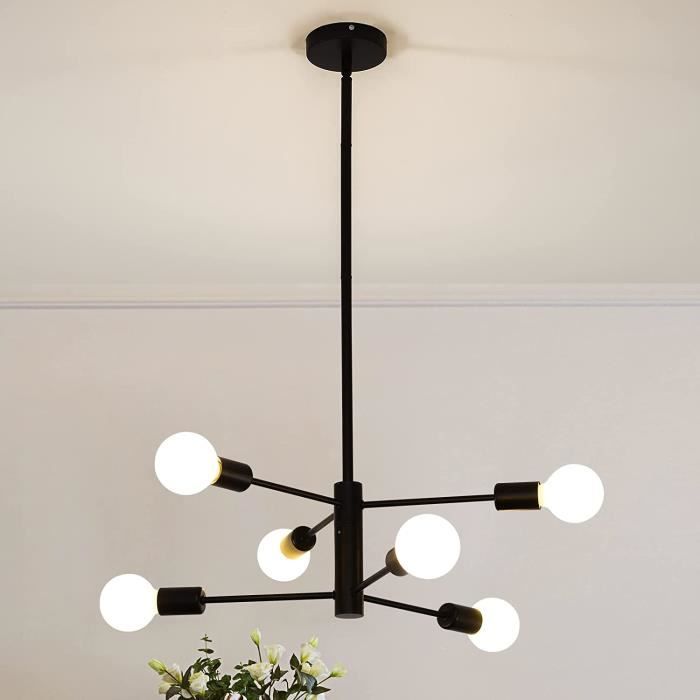 Ganeed Suspensionplafonnier industriellustre chambre hauteur réglable : 60 cm6 lumières E27(Ampoule non incluse)