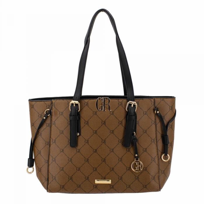 Sac à main imprimé logo grand modèle intérieur toile ermine Femme GEORGES RECH
