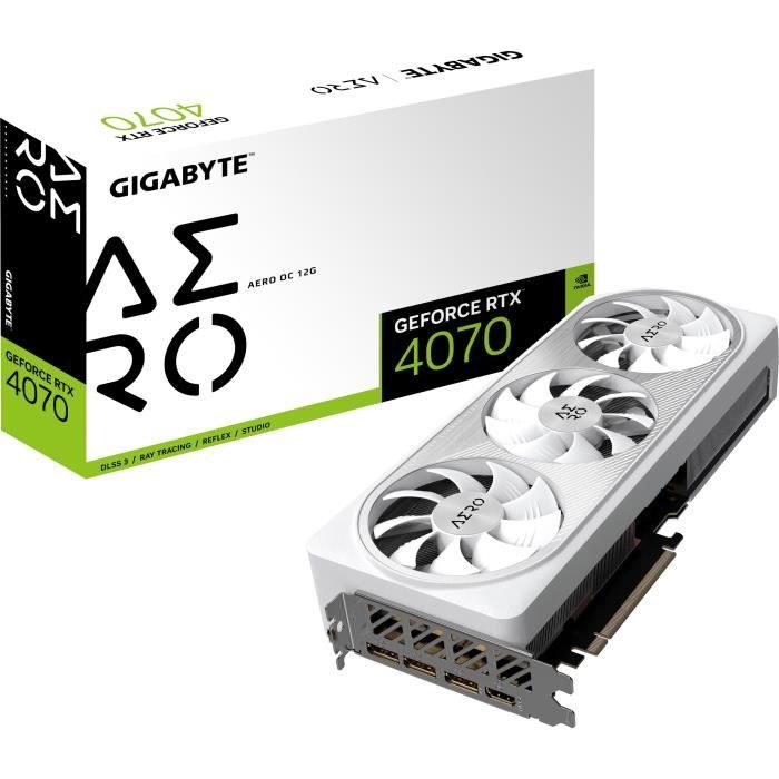 GIGABYTE - GeForce - Carte Graphique - RTX 4070 AERO OC - 12G - Cdiscount  Informatique